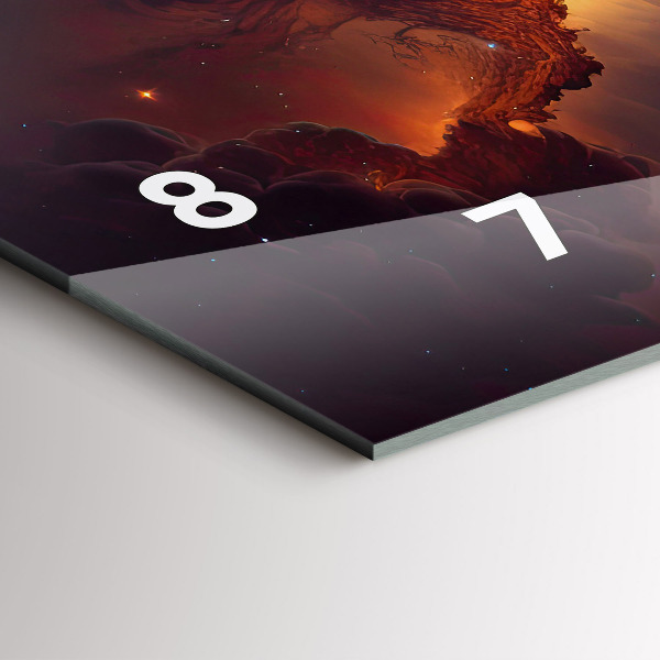 Glass wall clock rectangular The cosmic world of stars