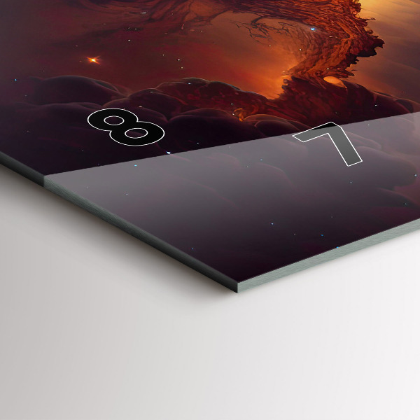 Glass wall clock rectangular The cosmic world of stars