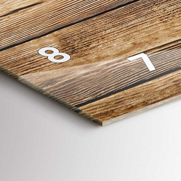 Glass wall clock rectangular Wooden boards