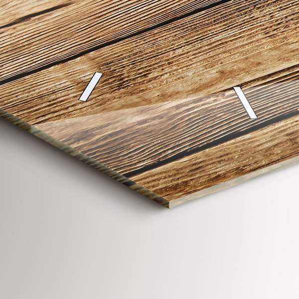 Glass wall clock rectangular Wooden boards