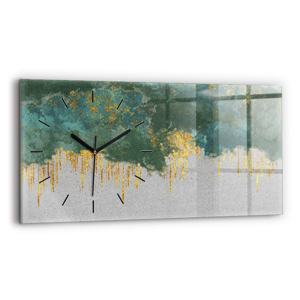 Glass wall clock rectangular Decorative pattern
