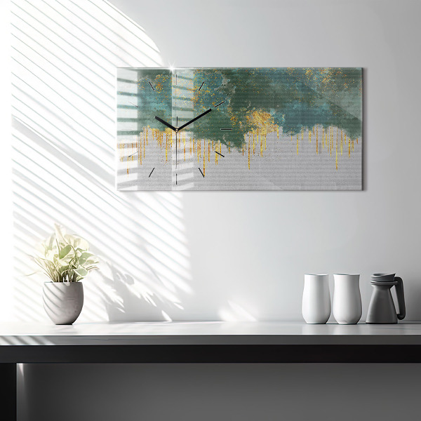 Glass wall clock rectangular Decorative pattern