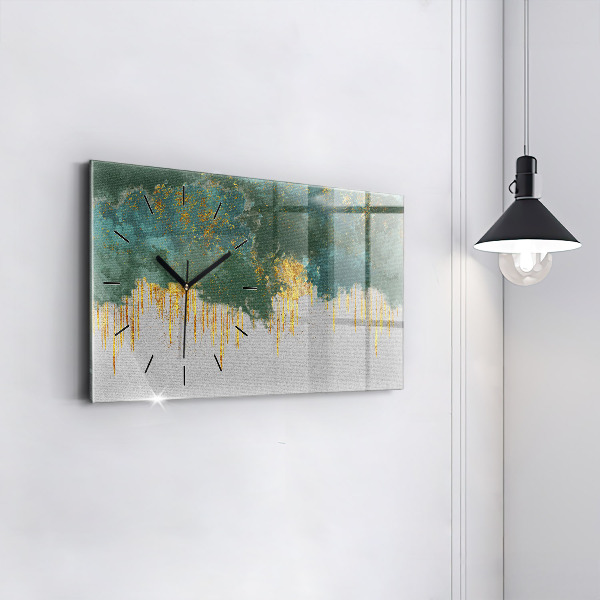 Glass wall clock rectangular Decorative pattern