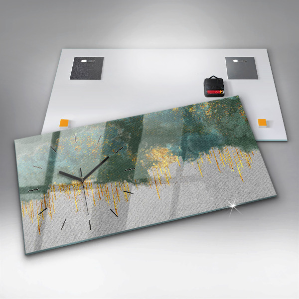 Glass wall clock rectangular Decorative pattern
