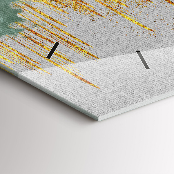 Glass wall clock rectangular Decorative pattern