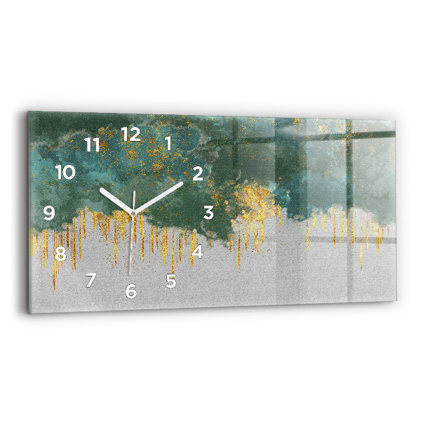 Glass wall clock rectangular Decorative pattern