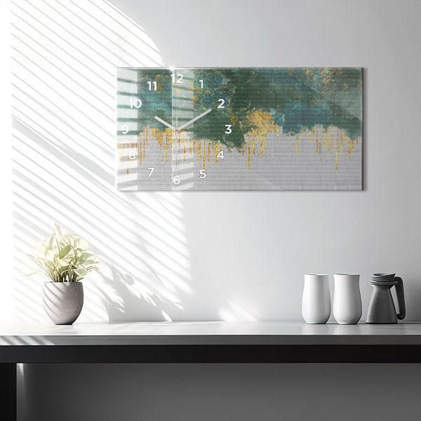 Glass wall clock rectangular Decorative pattern