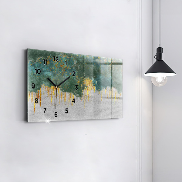 Glass wall clock rectangular Decorative pattern