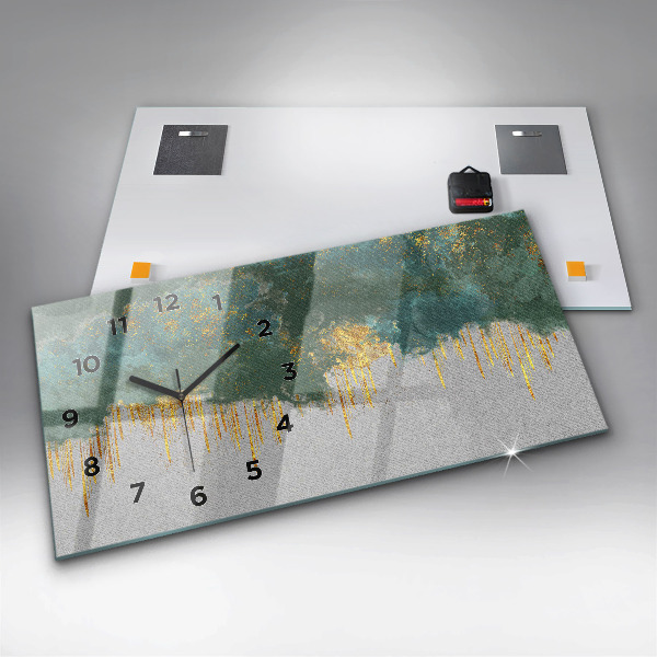Glass wall clock rectangular Decorative pattern