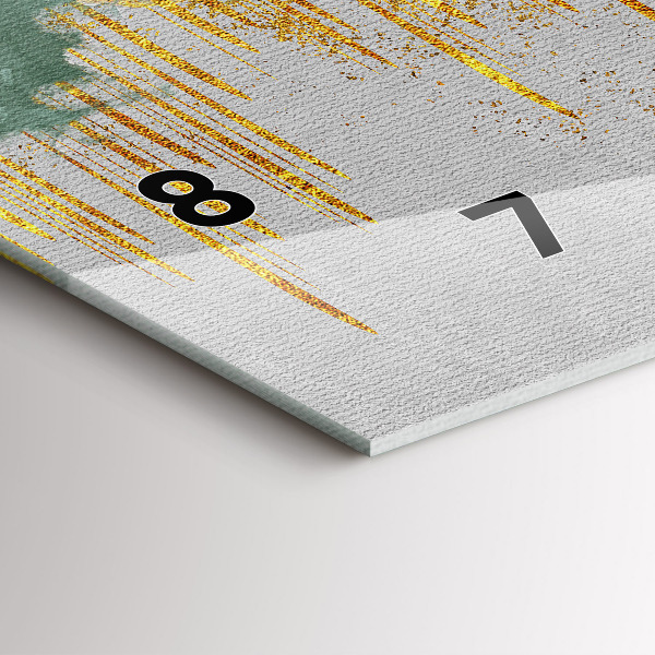 Glass wall clock rectangular Decorative pattern