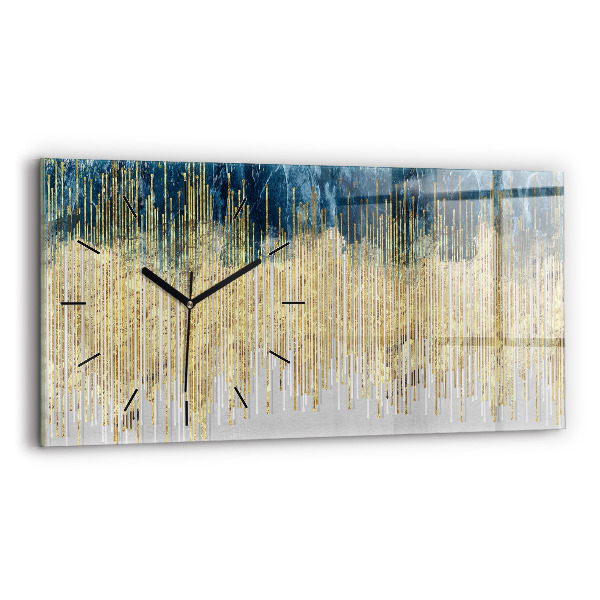 Glass wall clock rectangular Decorative pattern