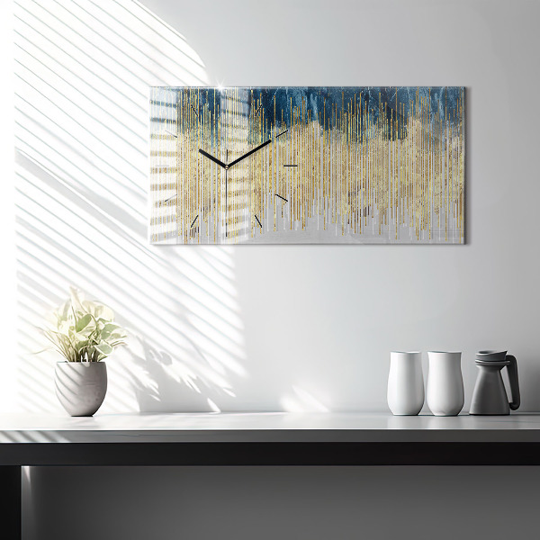 Glass wall clock rectangular Decorative pattern