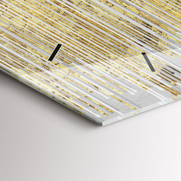 Glass wall clock rectangular Decorative pattern