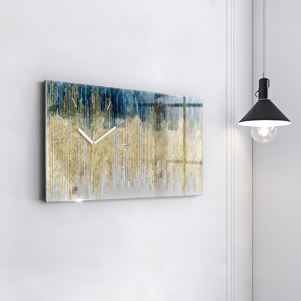 Glass wall clock rectangular Decorative pattern