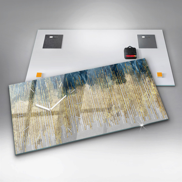 Glass wall clock rectangular Decorative pattern