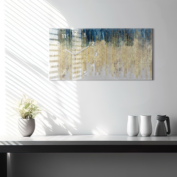 Glass wall clock rectangular Decorative pattern