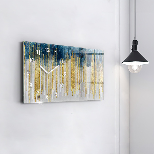 Glass wall clock rectangular Decorative pattern