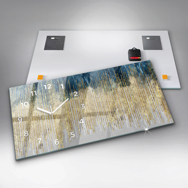 Glass wall clock rectangular Decorative pattern
