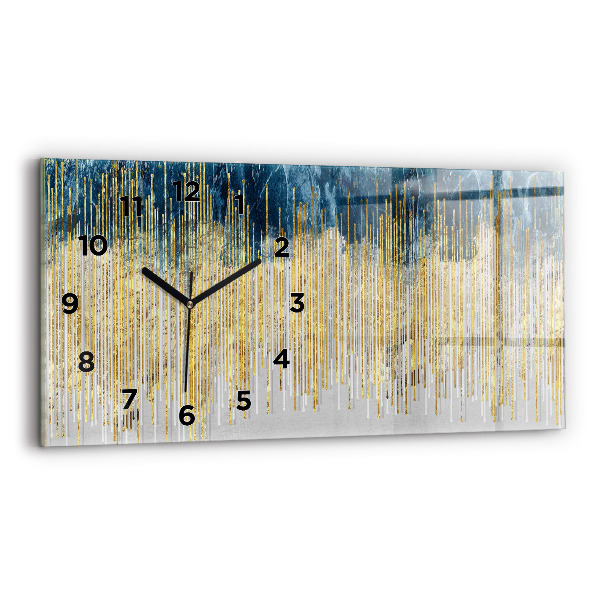 Glass wall clock rectangular Decorative pattern