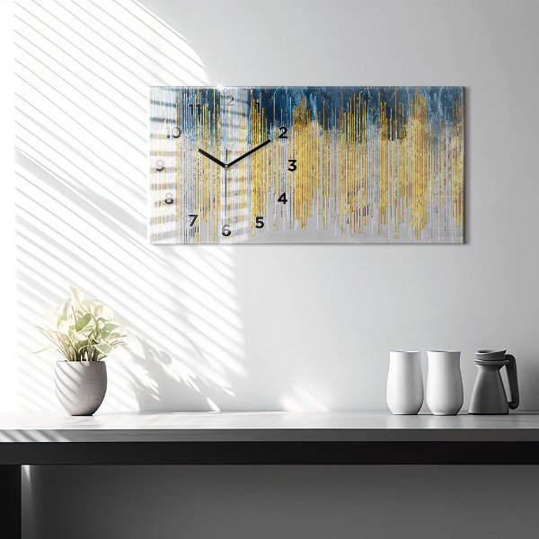 Glass wall clock rectangular Decorative pattern