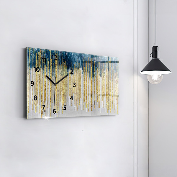 Glass wall clock rectangular Decorative pattern