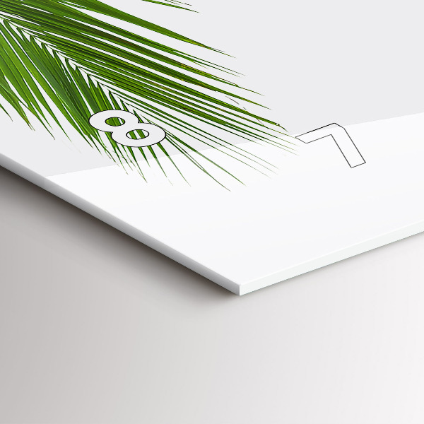 Glass wall clock rectangular Palm leaves nature