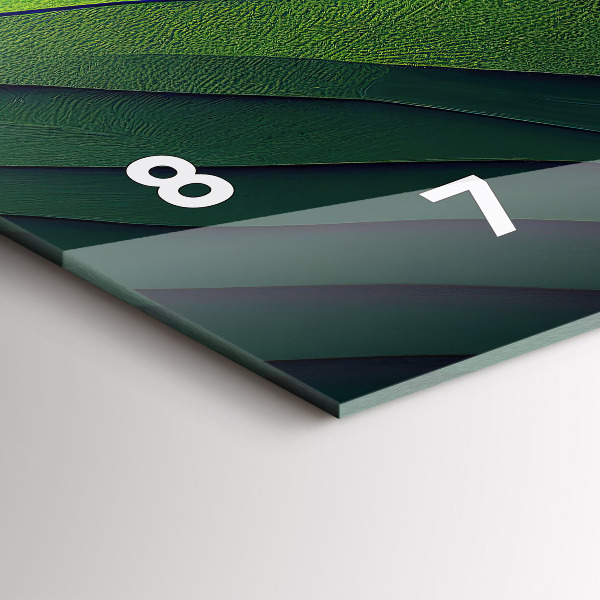 Glass wall clock rectangular Green Fields Abstraction