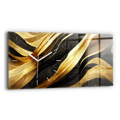 Glass wall clock rectangular Elegant abstraction