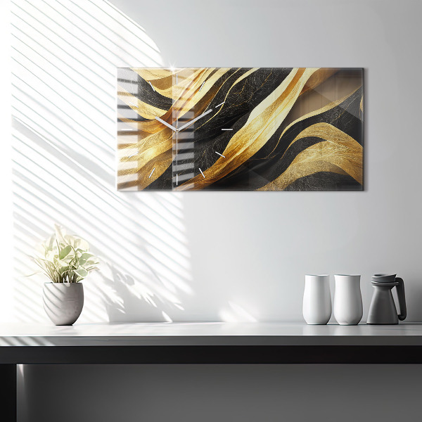 Glass wall clock rectangular Elegant abstraction