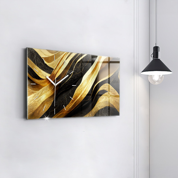 Glass wall clock rectangular Elegant abstraction
