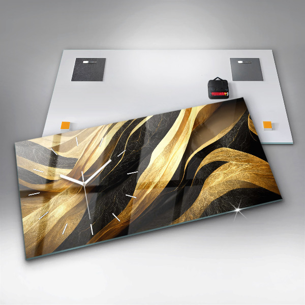 Glass wall clock rectangular Elegant abstraction