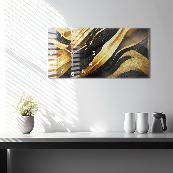 Glass wall clock rectangular Elegant abstraction