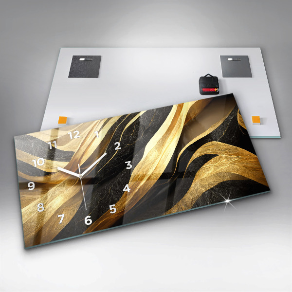 Glass wall clock rectangular Elegant abstraction