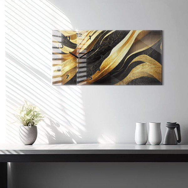 Glass wall clock rectangular Elegant abstraction