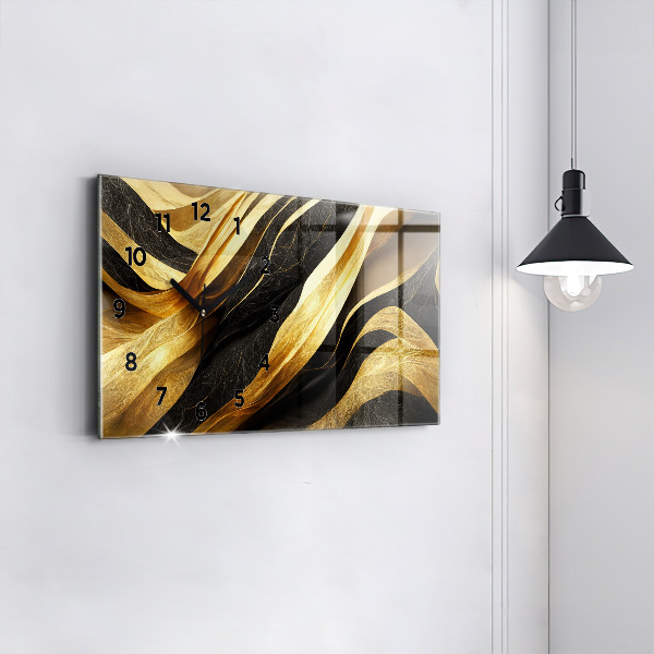 Glass wall clock rectangular Elegant abstraction