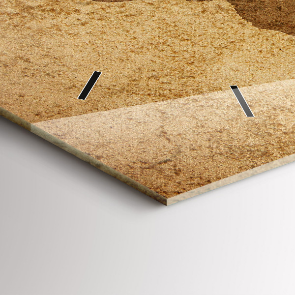 Glass wall clock rectangular Vintage world map