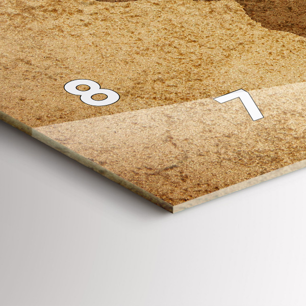 Glass wall clock rectangular Vintage world map