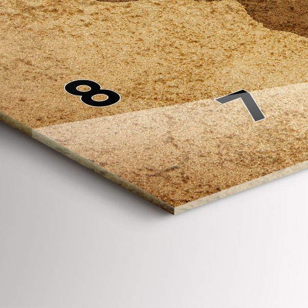 Glass wall clock rectangular Vintage world map