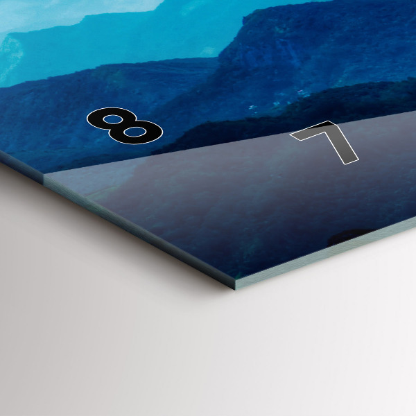 Glass wall clock rectangular Watercolor mountains