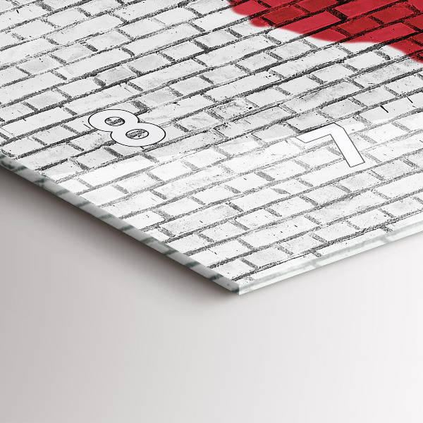 Glass wall clock rectangular Brick Wall World Map