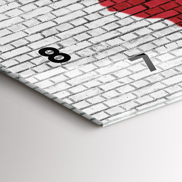 Glass wall clock rectangular Brick Wall World Map