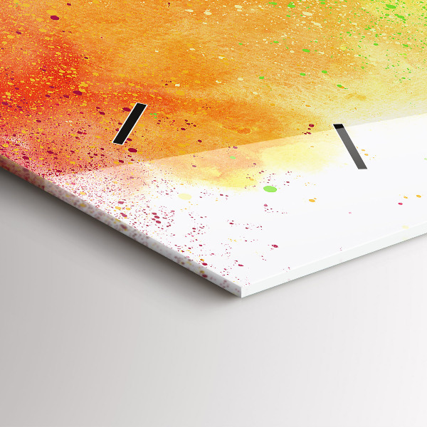 Glass wall clock rectangular Abstract rainbow