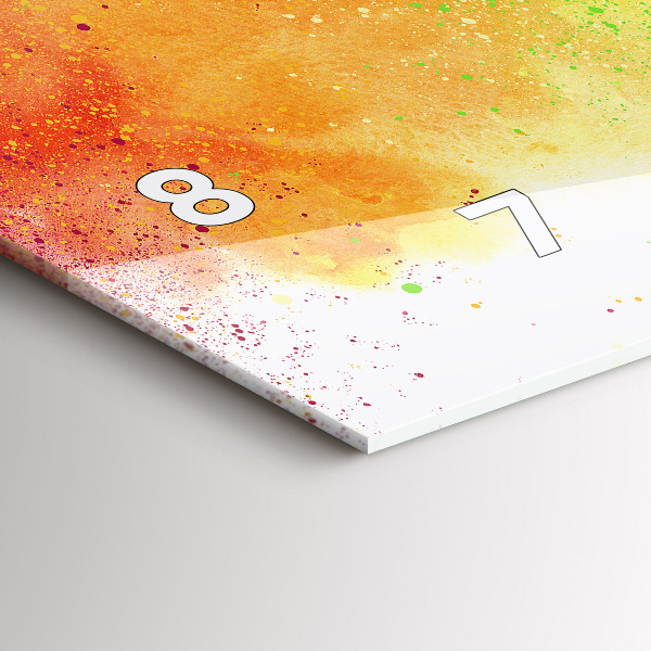Glass wall clock rectangular Abstract rainbow