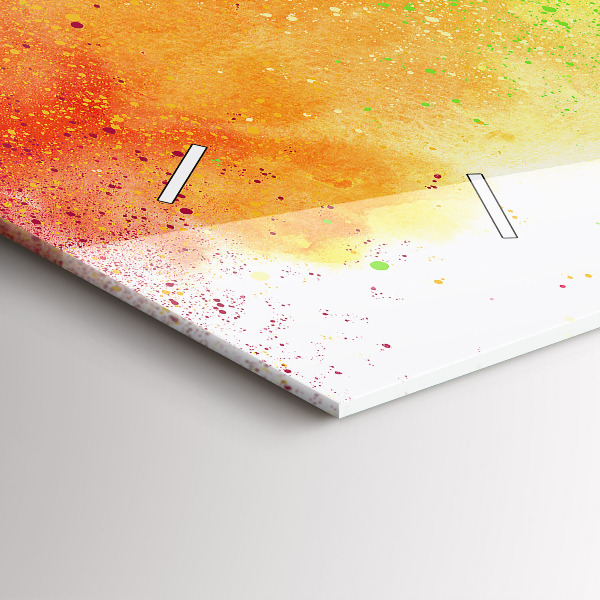 Glass wall clock rectangular Abstract rainbow