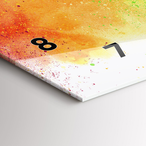 Glass wall clock rectangular Abstract rainbow