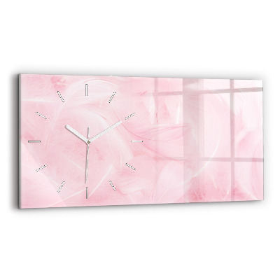 Glass wall clock rectangular Feathers abstract