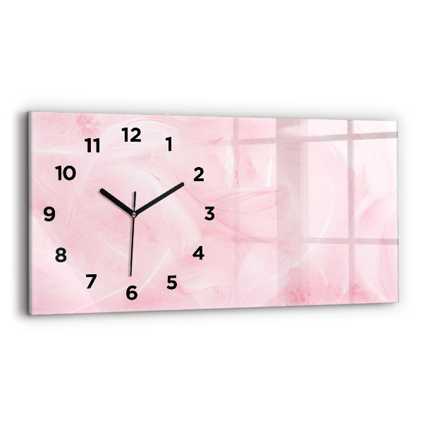 Glass wall clock rectangular Feathers abstract