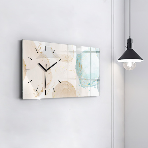 Glass wall clock rectangular Watercolor stains