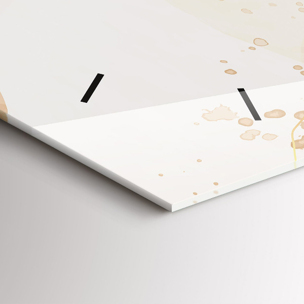 Glass wall clock rectangular Watercolor stains