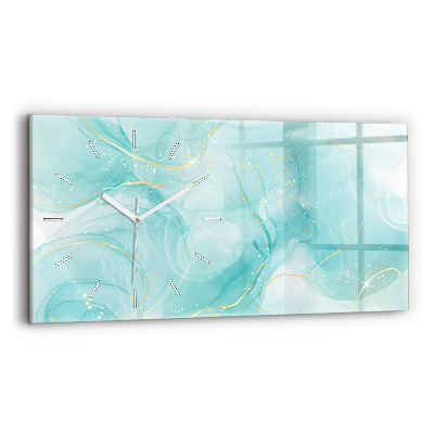 Glass wall clock rectangular Abstract marble